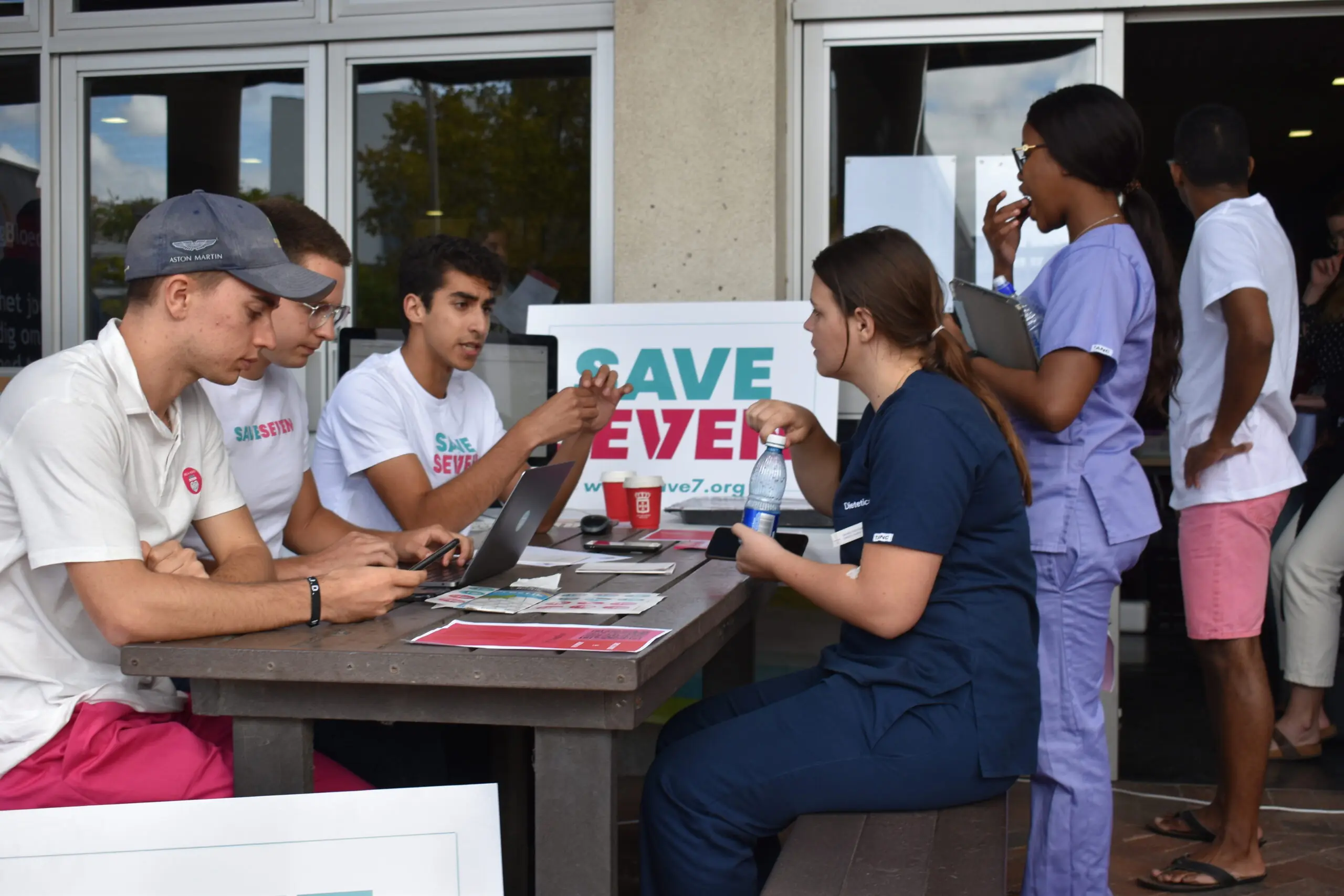Students at the Tygerberg Student Centre discussing organ donation